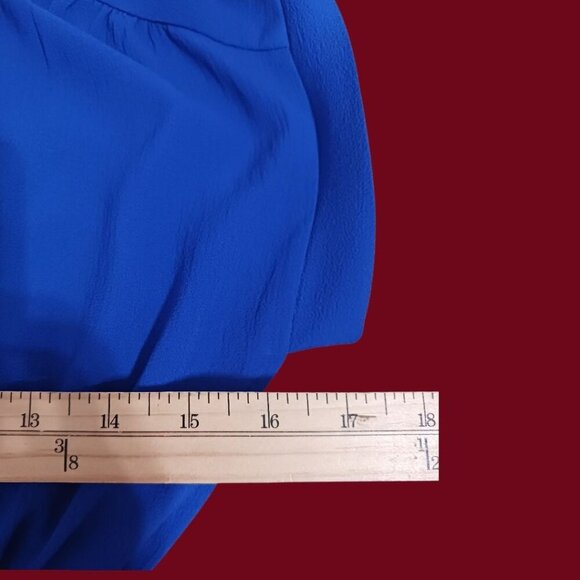 Monteau Short-Sleeve Royal Blue Dress With Belt Size Small - Picture 5 of 15